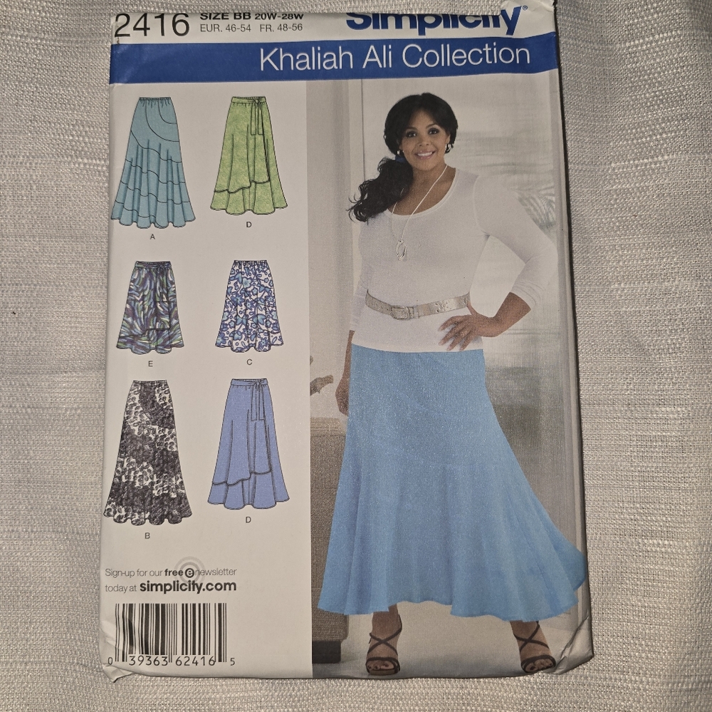 Simplicity Khaliah Ali Collection Sewing Pattern Size 20W-28W Plus Size UNCUT